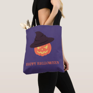 Tote Bag Halloween rétro-orange Citrouille