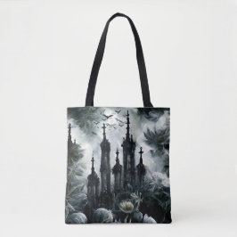 Tote Bag Halloween Scary Gothique Floral Festive Cadeau