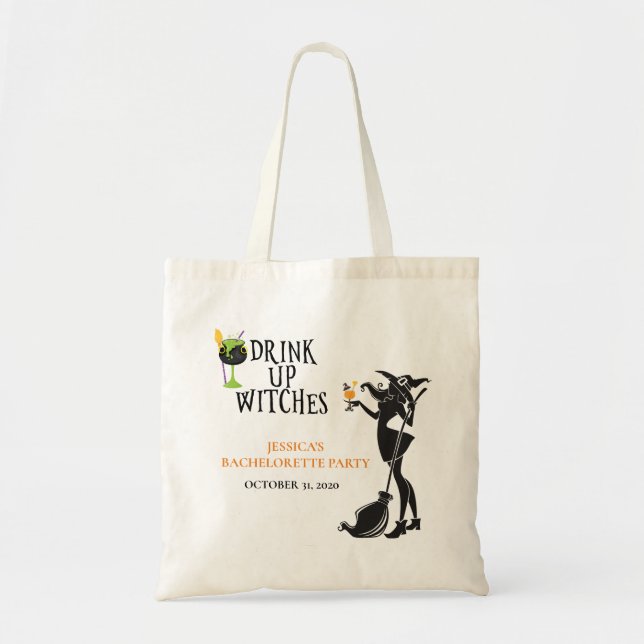Tote Bag Halloween sorcière Boire Bachelorette (Devant)