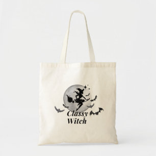 Tote Bag Halloween sorcière et lune