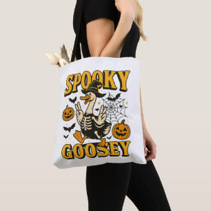 Tote Bag Halloween Spooky Goosey Pour Garçon Fille Citrouil