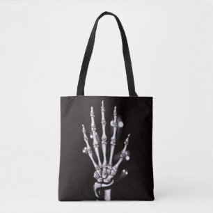 Tote Bag Halloween Squelette main Goth