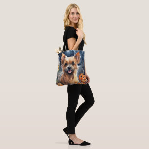Tote Bag Halloween Terrier Australien Avec Peur Citrouille