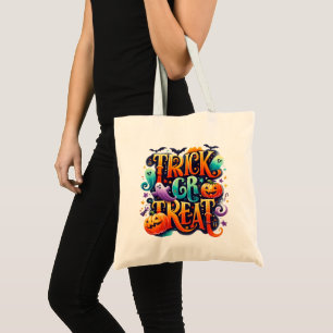 Tote Bag Halloween Tick ou Treat Shouler Fourre-tout