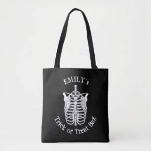 Tote Bag Halloween Trick Ou Traiter Effrayant Squelette Éff