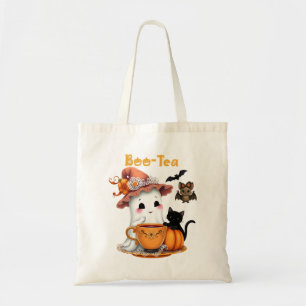 Tote Bag Halloween Trick ou Treat mignon Chat Fantôme