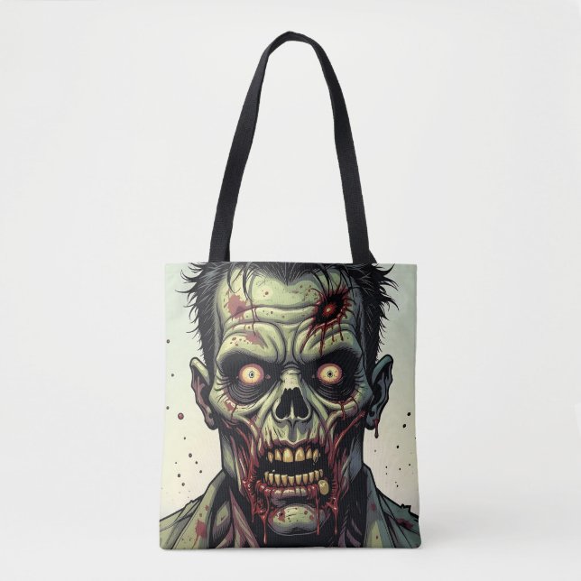 Tote Bag Halloween Zombie éffrayant (Devant)