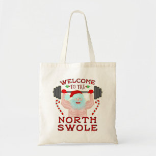 Tote Bag Haltérophile drôle du père noël Swole de Noël