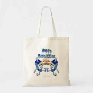 Tote Bag Hanoukka Dancing Dreidels et Jelly Doughnut