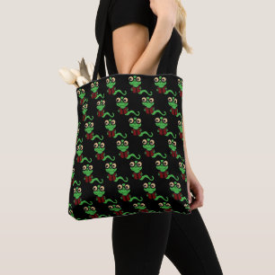 Tote Bag Happy Bookworm Black