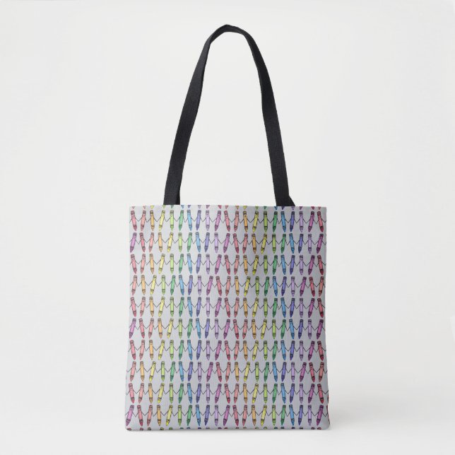 Tote Bag Happy Crayons tenant des mains Fourre-tout (Devant)
