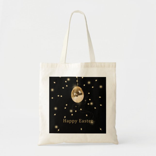 Tote Bag Happy Easter Gold Disco Ball (Devant)