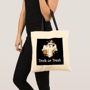 Tote Bag Happy Ghost Retro Hippie Vibe