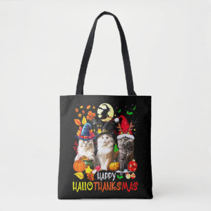 Tote Bag Happy HalloThanksMas Chats