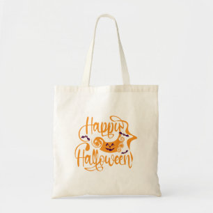 Tote Bag Happy Halloween chauves-souris Jack-o'-lantern