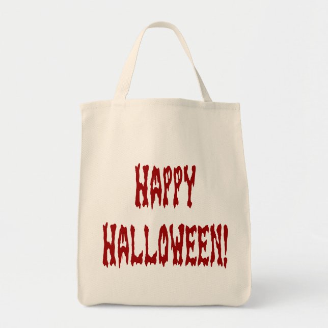 Tote Bag Happy Halloween Gore Texte (Devant)
