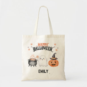 Tote Bag Happy Halloween mignon Citrouille fantôme