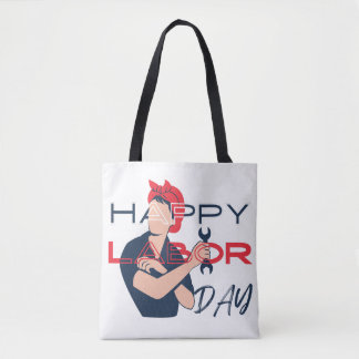 Tote Bag happy labor day  for hardworking women- 2024 