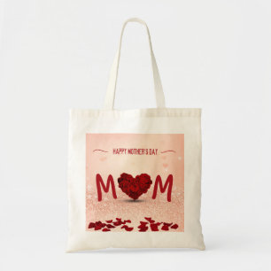 Tote Bag Happy Mother's Day Rose Heart Bouquet