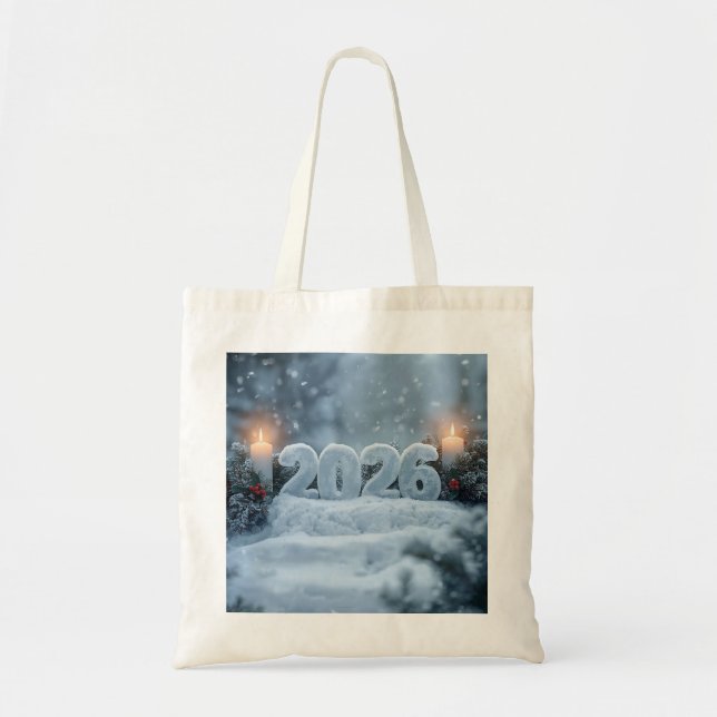 Tote Bag happy new year 2026 winter calm totebag (Devant)
