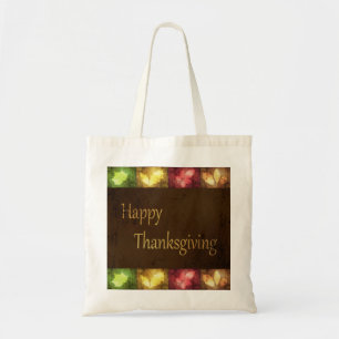 Tote Bag Happy Thanksgiving Grunge Leaves