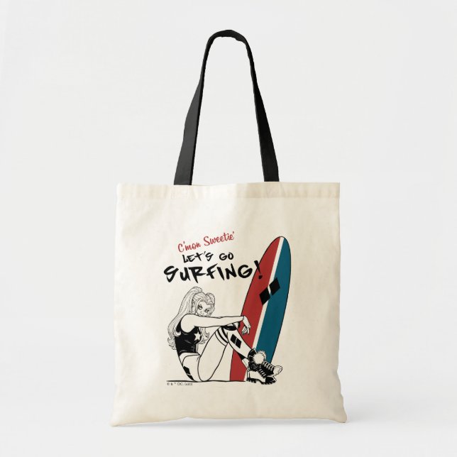 Tote Bag Harley Quinn - Allons surfer (Devant)