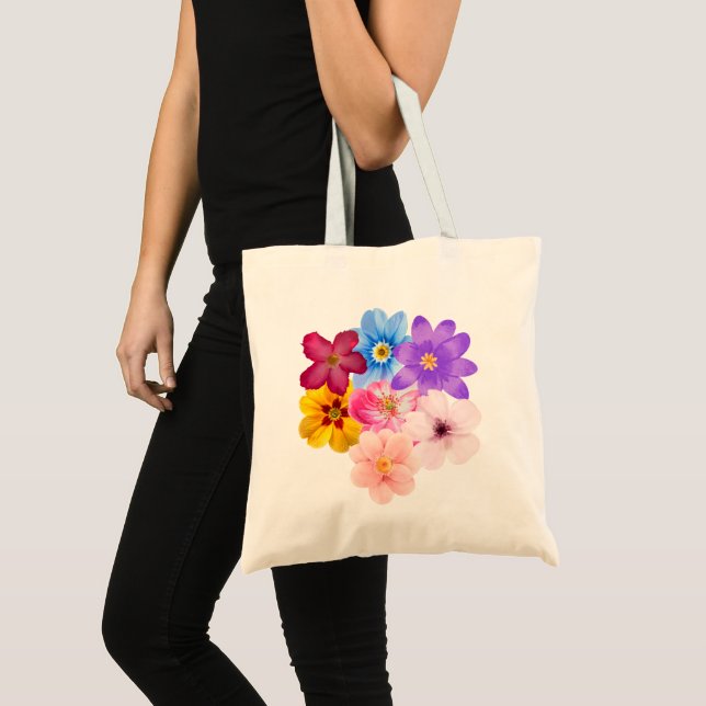 Tote Bag Harmonie de printemps - Bouquet de fleurs mixtes à (Devant (produit))