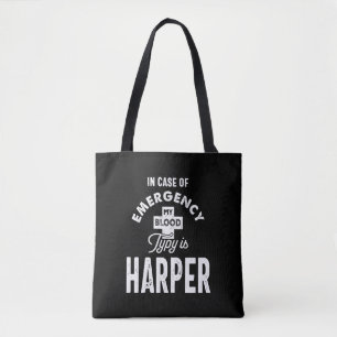 Tote Bag Harper Nom personnalisé Cadeau Anniversaire