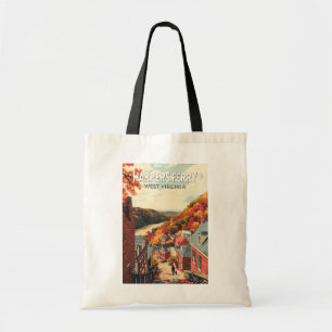 Tote Bag Harpers Ferry Virginie occidentale Voyage Art Vint