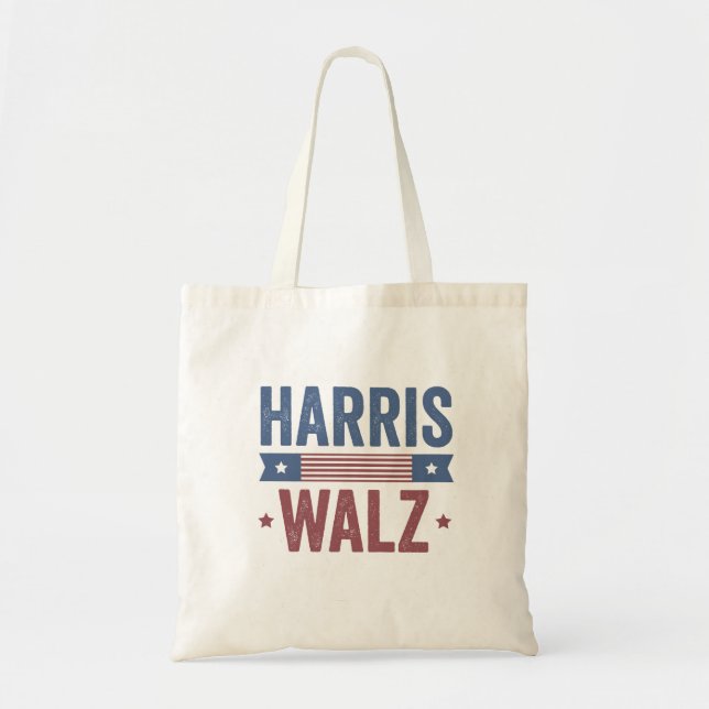 Tote Bag Harris Walz 2024 Election Kamala Tim Waltz America (Devant)