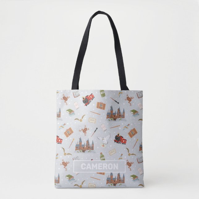 Tote Bag Harry Potter Cartoon Hogwarts Pattern (Devant)
