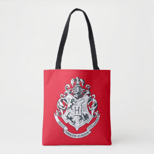 Tote Bag Harry Potter   Cimier de Poudlard - noir et blanc