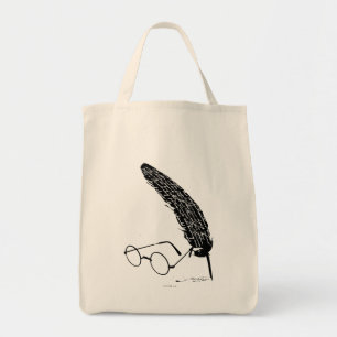 Tote Bag Harry Potter   Glasses And Quill