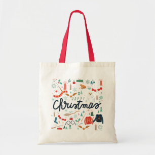 Tote Bag Harry Potter   Joyeux Noël Avec Icônes Festives