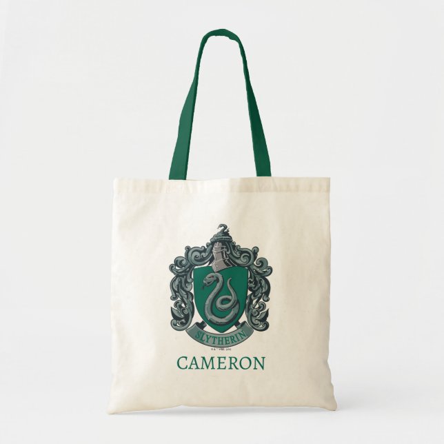 Tote Bag Harry Potter | Slytherin Crest Vert Grand Fourre-t (Devant)