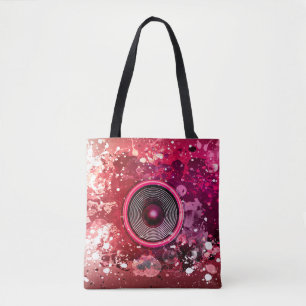 Tote Bag Haut-parleur de musique et plaques de peinture