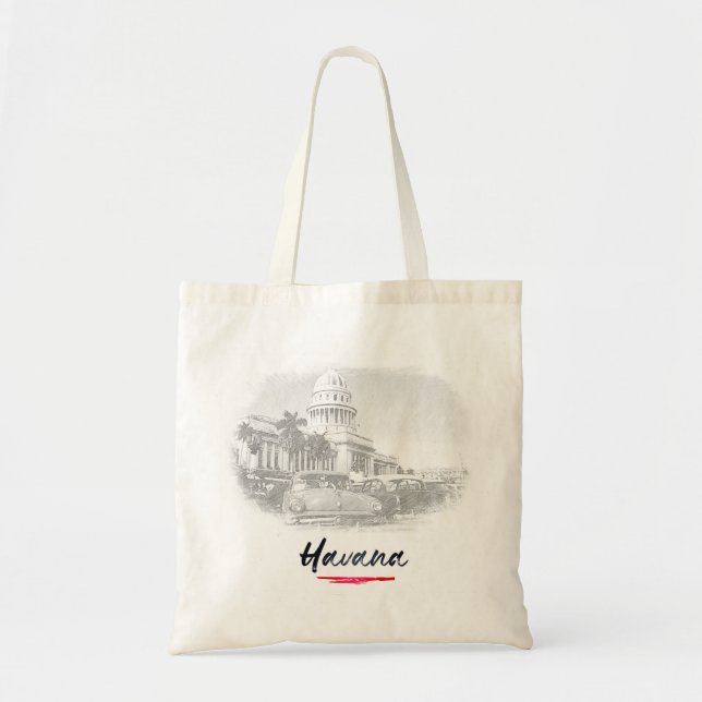 Tote Bag Havana - Cuba - El capitolio (Devant)
