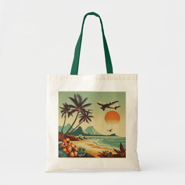 Tote Bag Hawaï vintage/tropical (Devant)