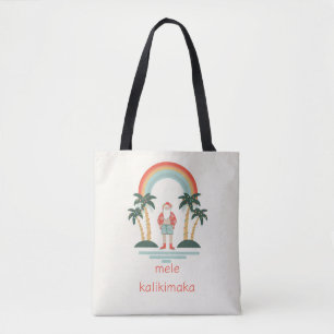 Tote Bag Hawaïen/arc-en-ciel/Palms Père Noël