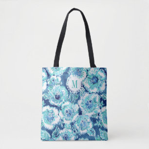 Tote Bag Hawaïen tropical bleu de GÉNÉROSITÉ de KETMIE de