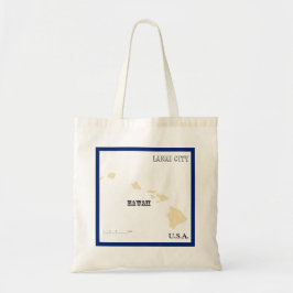 Tote Bag - Hawaii-Staatskarte mit Stadt Tragetasche