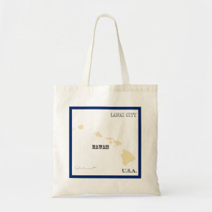 Tote Bag - Hawaii-Staatskarte mit Stadt Tragetasche