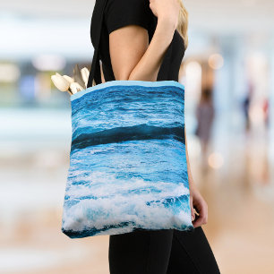 Tote Bag Hawaii tropical turquoise océan vagues photo moder
