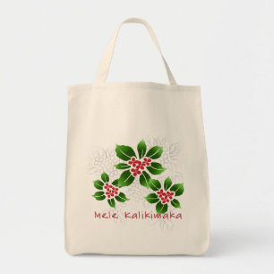 Tote Bag Hawaiian Holly Mele Kalikimaka Rouge de Noël