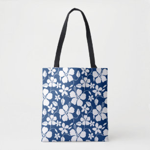 TOTE BAG HAWAIIAN HULA (HIBISCUS) NAVY
