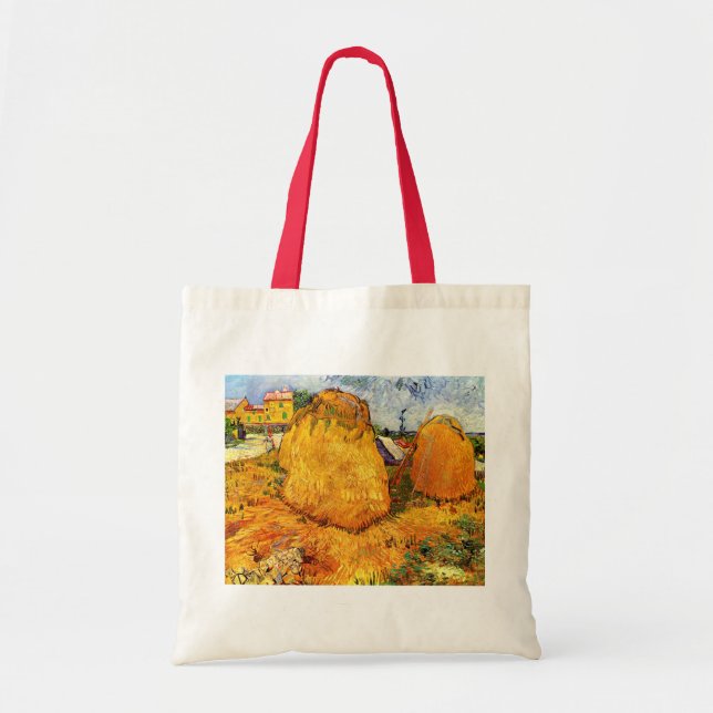 Tote Bag Haystacks en Provence par Vincent van Gogh (Devant)