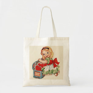 Tote Bag Heart Girl Enfant Retro Enfants mignons