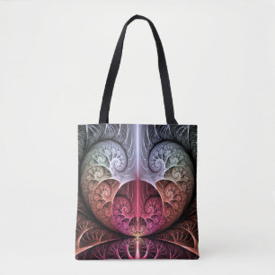 Tote Bag Heartbeat, Abstrait surreal Imaginaire Fractal Art