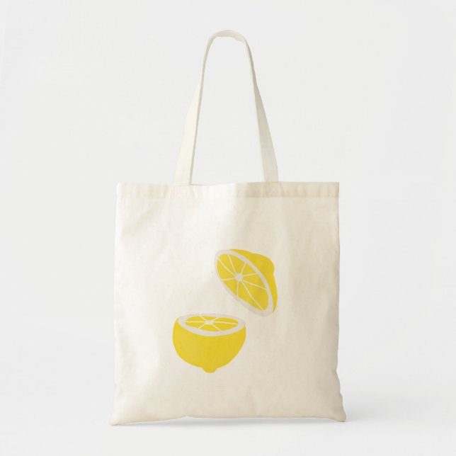 Tote Bag Hello Lemon jaune moderne fruit (Devant)