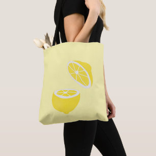 Tote Bag Hello Lemon jaune moderne fruit